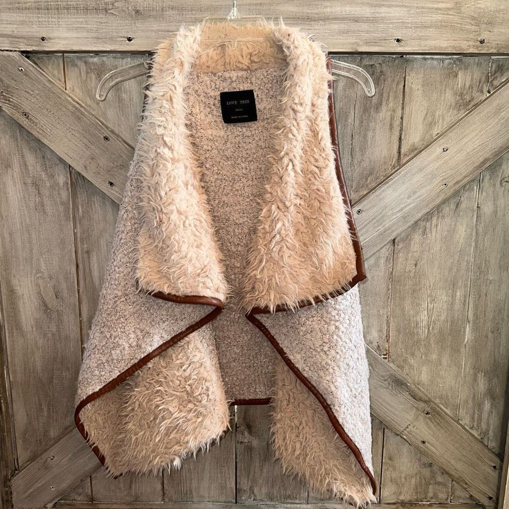 Love Tree Faux Leather Fur Vest Asymmetrical